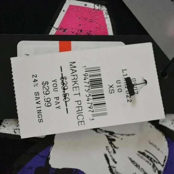 NWT KARL LAGERFELD PARIS TOP SIZE XS BLACK MULTICOLOR BLACK - Picture 3 of 4